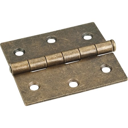 HARDWARE RESOURCES Antique Brass 3"x2-3/4" Single Full Swaged Butt Hinge OL33550AB